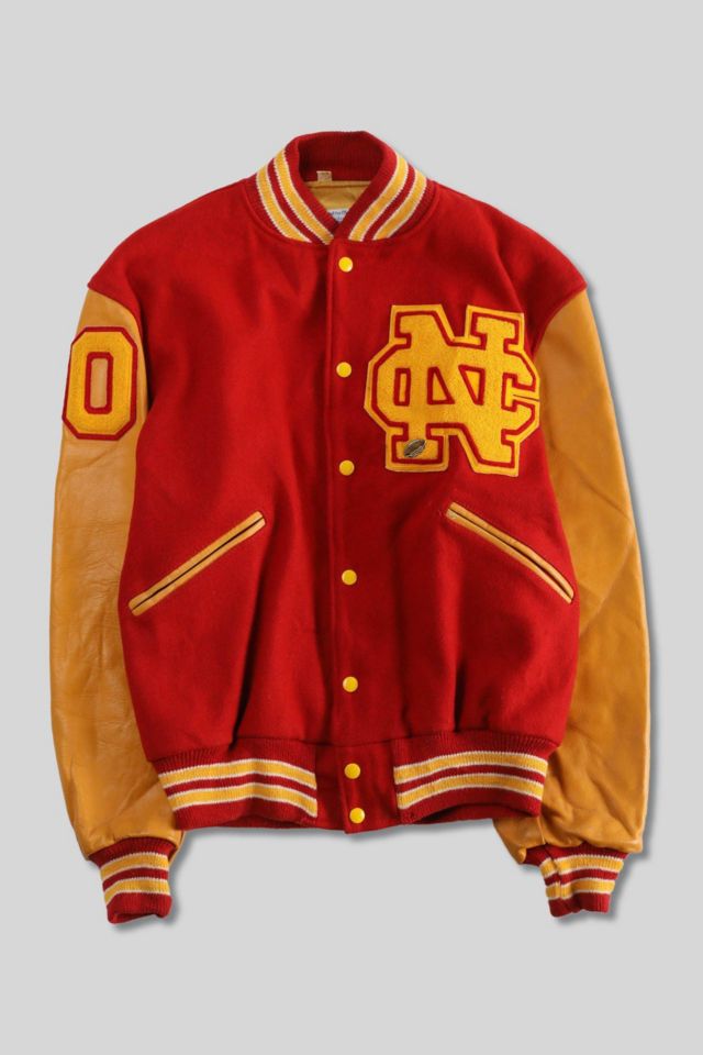Urban Outfitters Vintage Red Varsity Jacket for Men