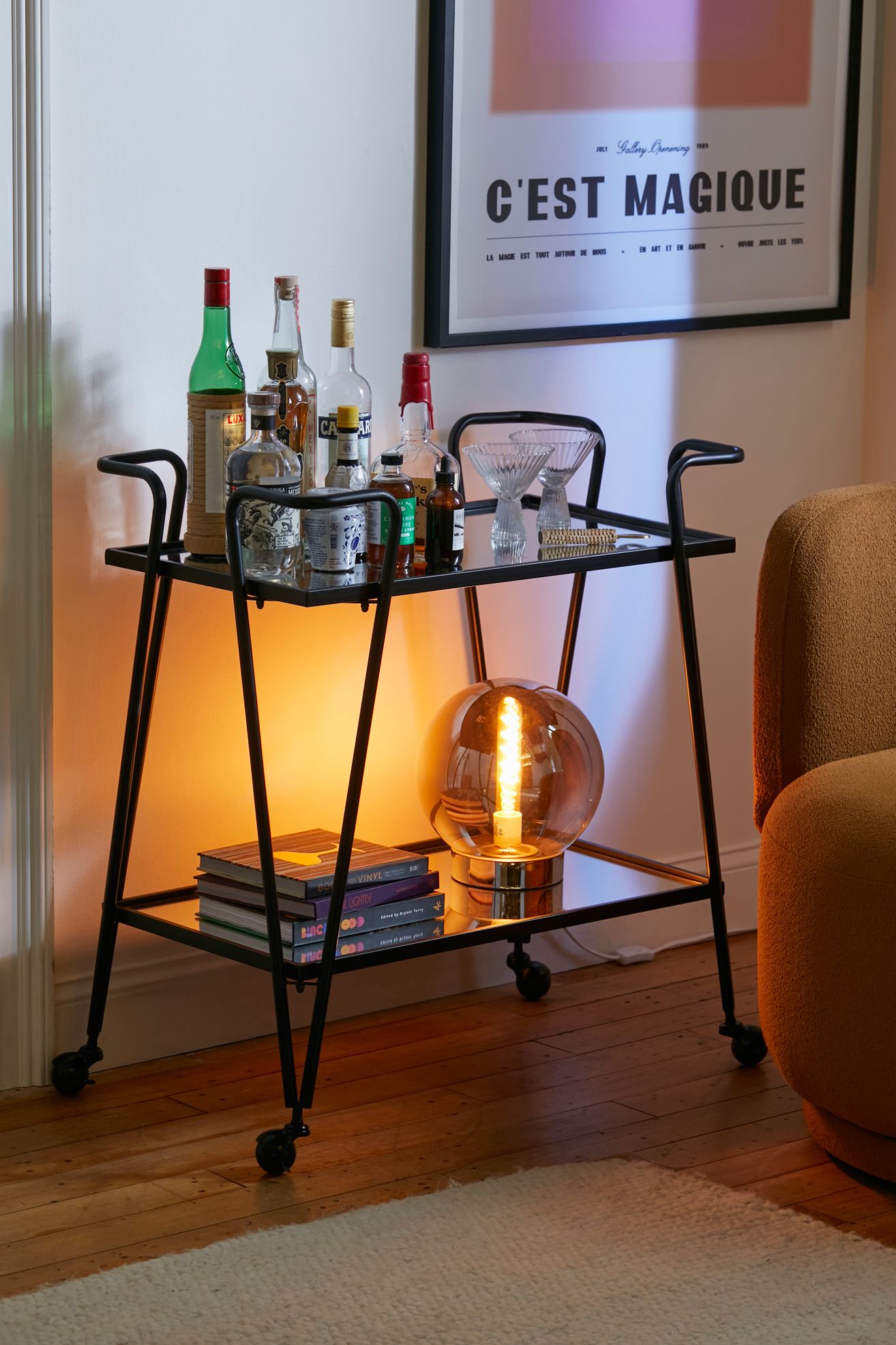 Victoria Bar Cart - Black, Regular, ONE SIZE