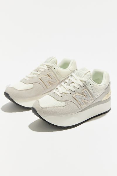 New Balance 574+ Platform Sneaker In White