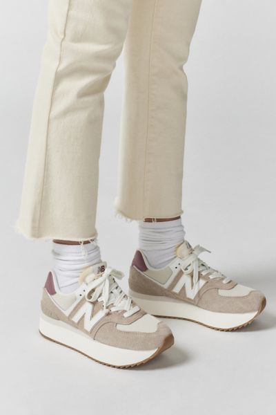 Shop New Balance 574+ Platform Sneaker In Neutral Multi
