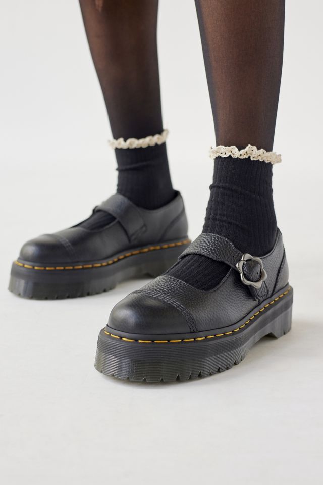 Dr. Martens Addina Flower Buckle Leather Platform Shoe | Urban Outfitters
