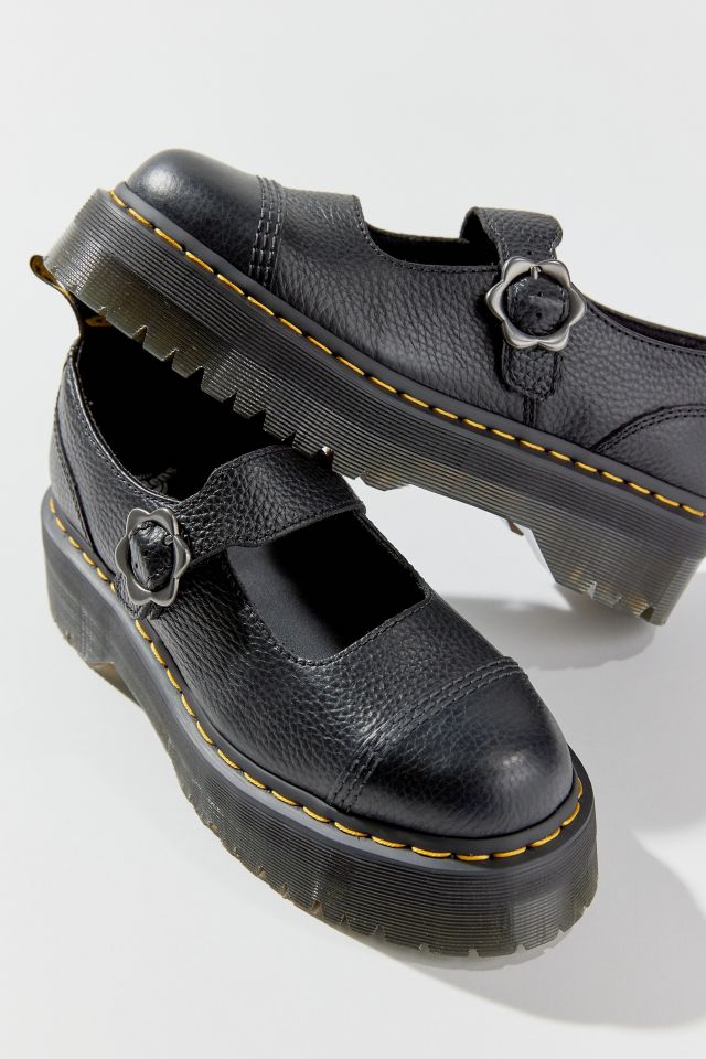 Dr. Martens Addina Flower Buckle Leather Platform Shoe