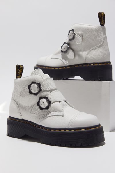 Dr. Martens Devon Flower Buckle Leather Platform Boot