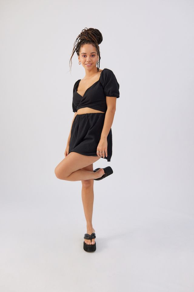 Urban Renewal Remnants Gauze Cutout Wrap Dress #3