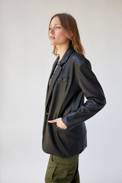 BLANKNYC Faux Leather Oversized Blazer | Urban Outfitters