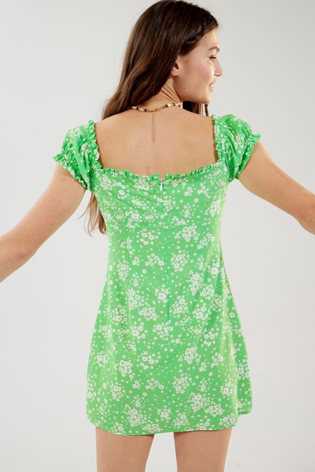 Robe Mini Glamour Florale Épaules Dénudées #1