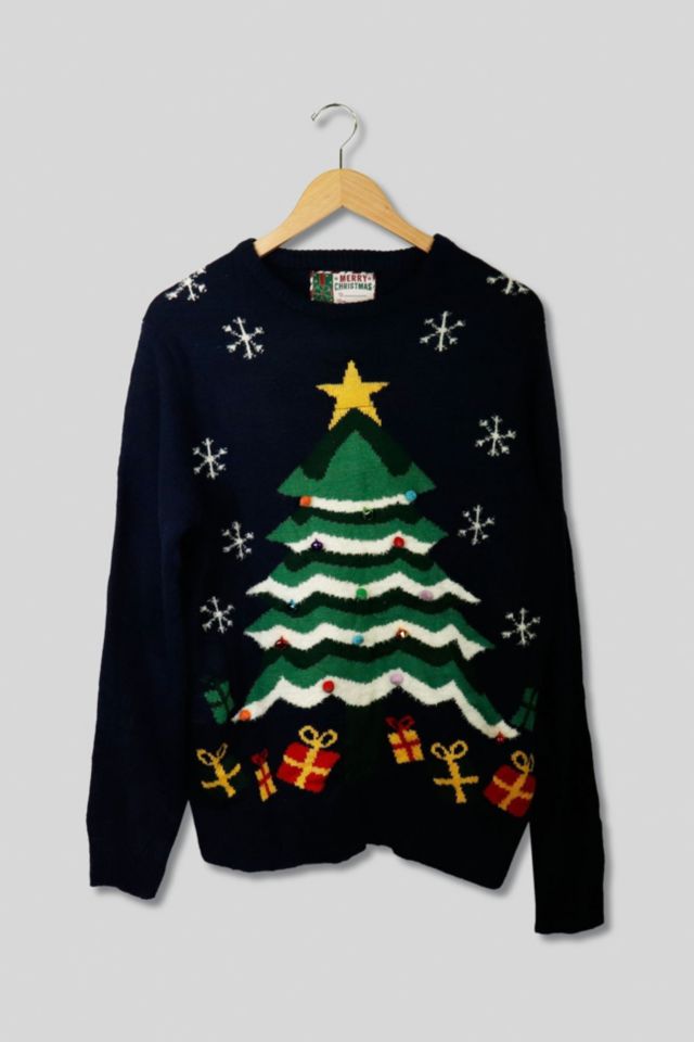 Vintage Ugly Holiday Sweater Tree with Presents Pullover | Urban Outfitters
