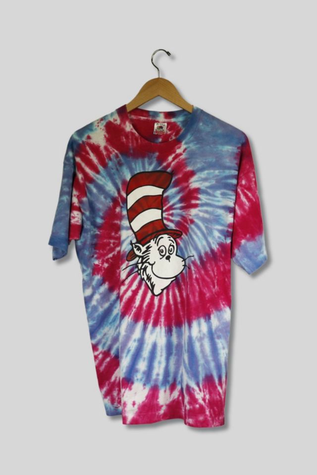 Vintage Tie Dye Dr Seuss Cat in the Hat T Shirt