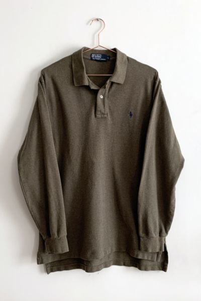 Vintage Polo Ralph Lauren Sand Grey Unisex Rugby | Urban Outfitters