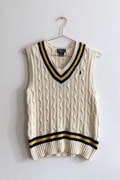 polo cable knit sweater vest