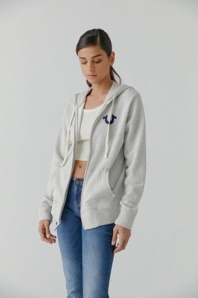 True Religion Logo Zip-Up Sweatshirt | Urban Outfitters