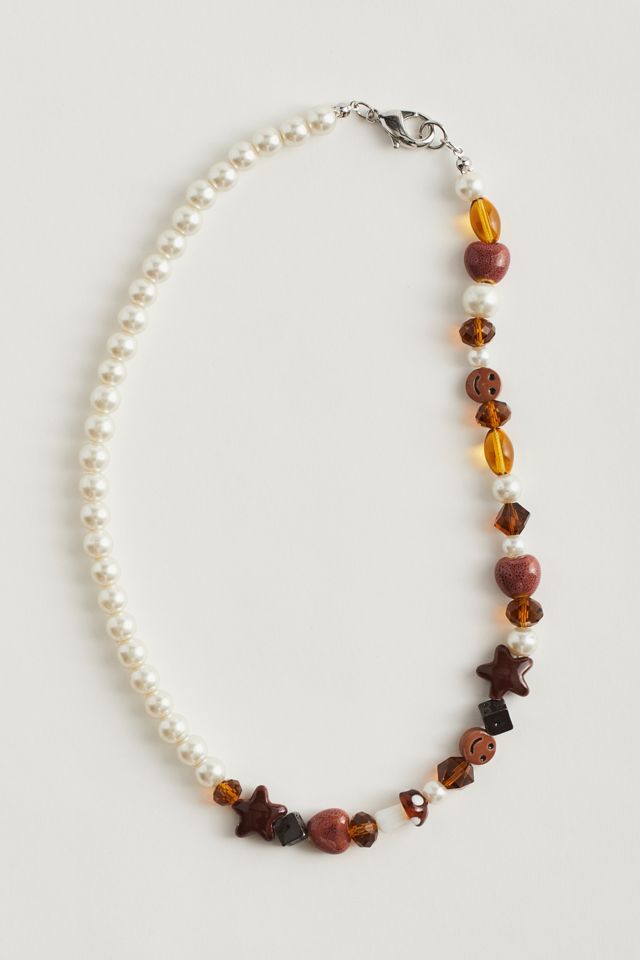 Bead & Pearl Necklace Urban Outfitters