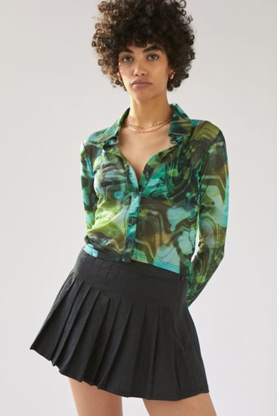 어반 아웃피터스 스커트 Urban Outfitters UO Hayley Linen Mini Skirt,Black