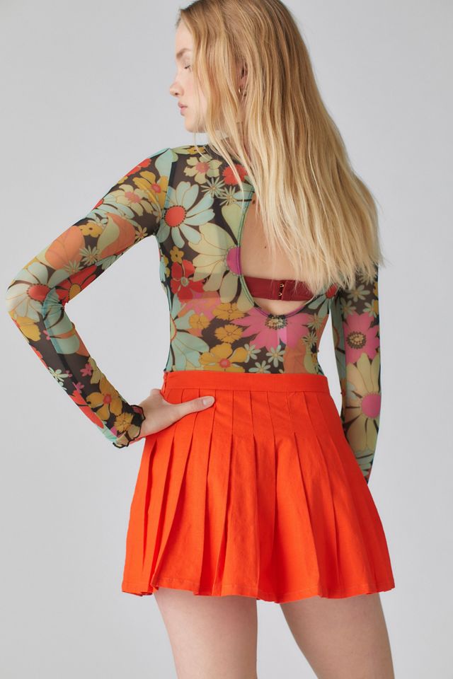 UO Hayley Linen Pleated Mini Skirt #1
