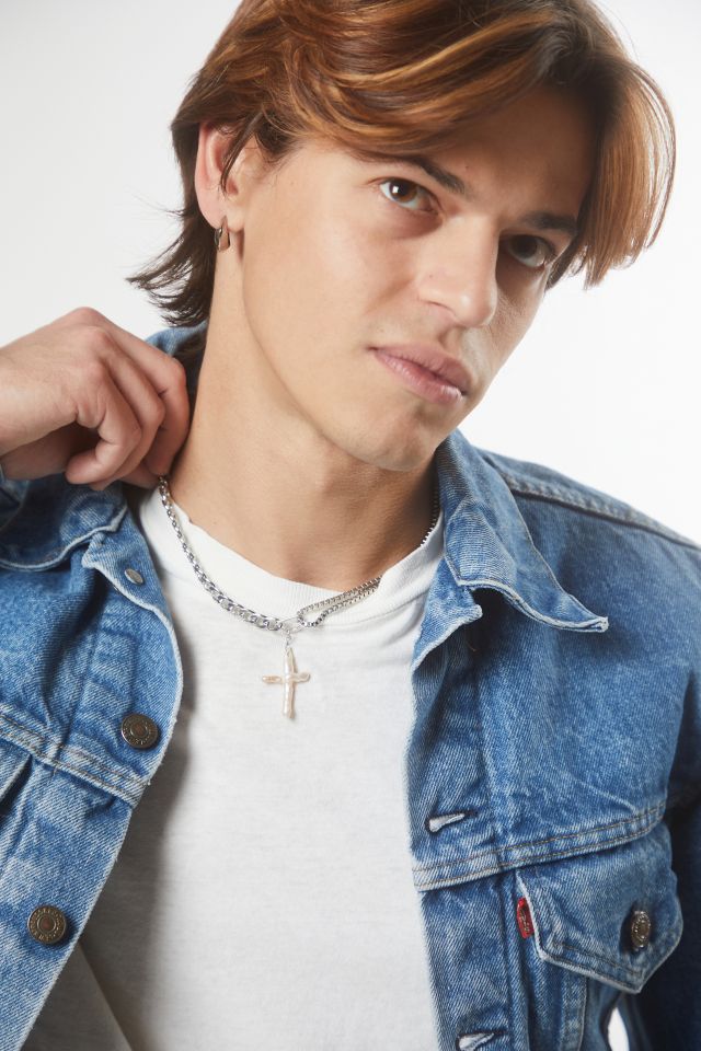Pete Pearl Cross Necklace #1