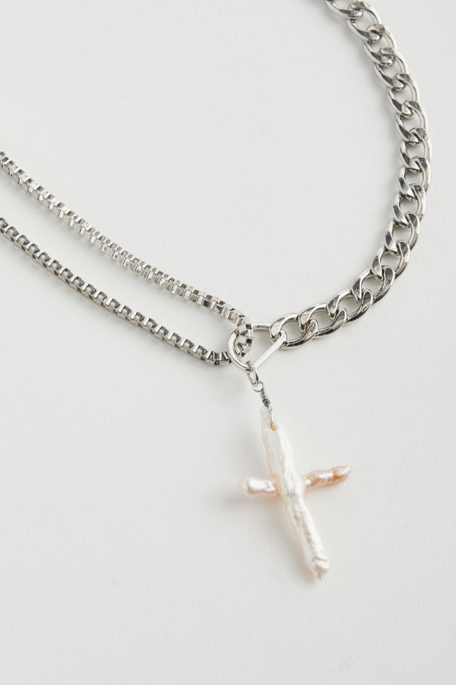 Pete Pearl Cross Necklace #2