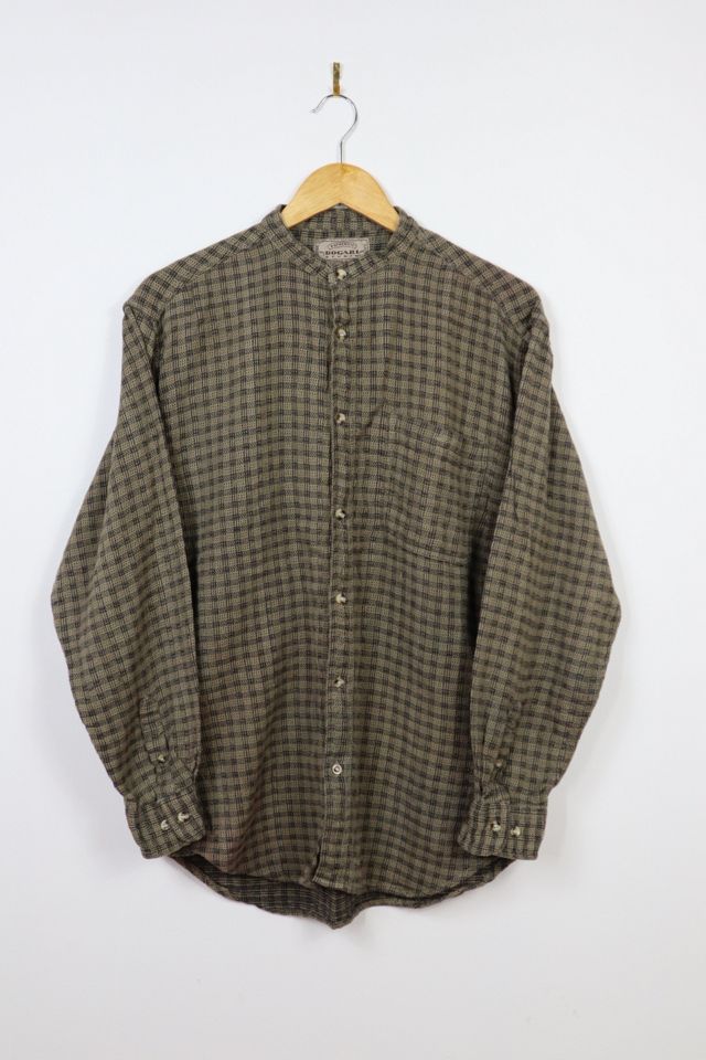 Vintage Band Collar Button-Down Shirt | Urban Outfitters