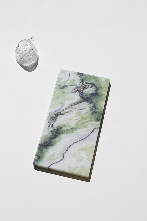 The Parmatile Shop Marble Vanity Tray In River Jade