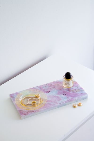 The Parmatile Shop Marble Vanity Tray In Milky Galaxy