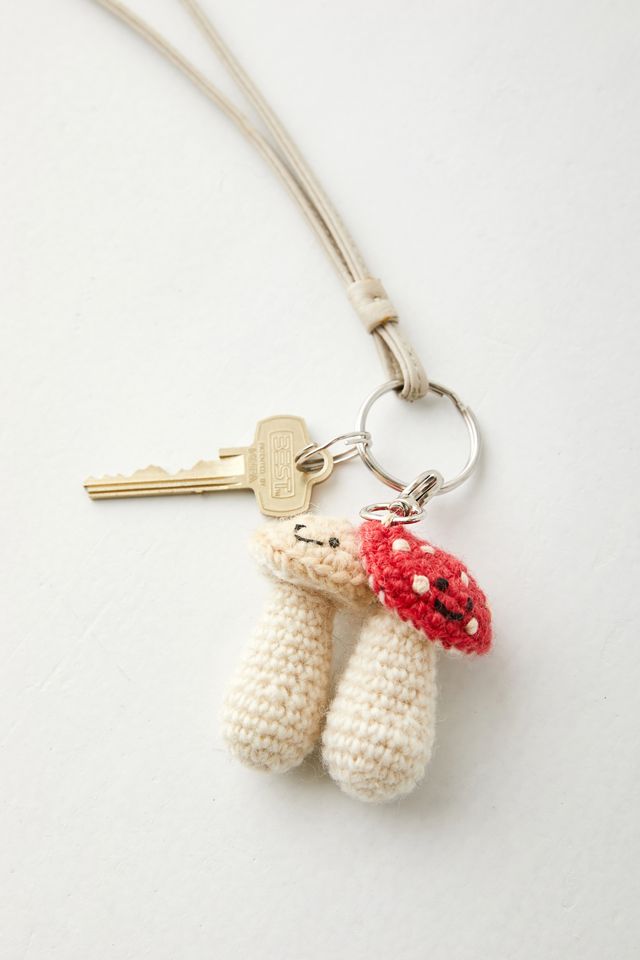 Crochet Mushroom Keychain Urban Outfitters