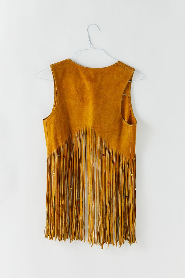 CITYSHOP FRINGE VEST Vintage Suede Fringe Vest | Urban Outfitters