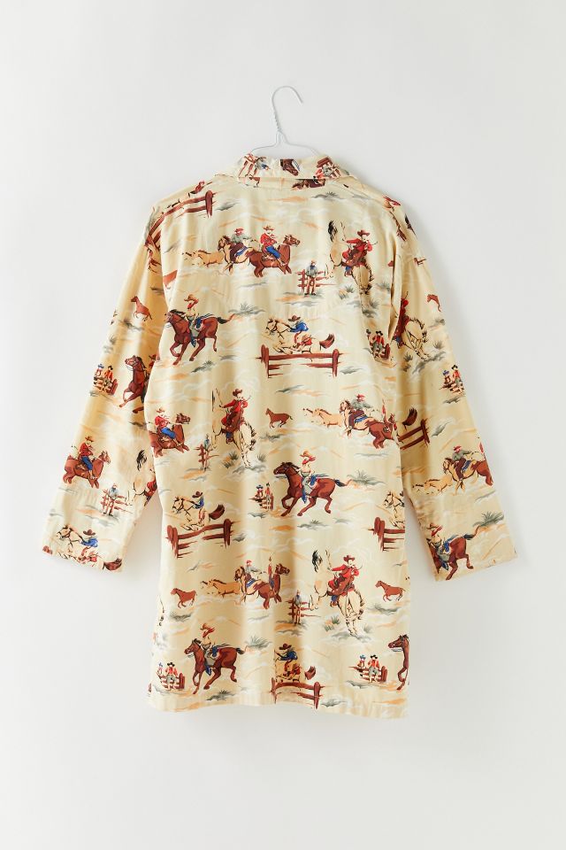 Vintage Western Print Robe #1