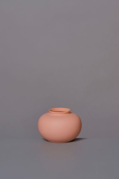 Middle Kingdom Miniature Porcelain Apple Vase In Orange