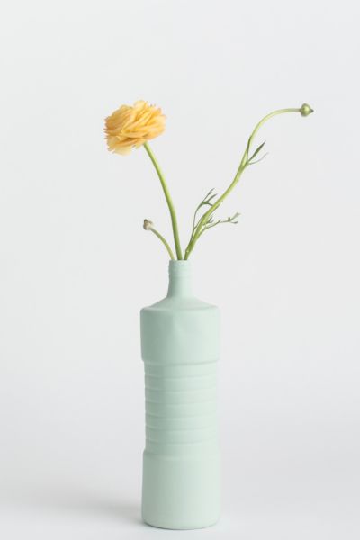 Middle Kingdom X Foekje Fleur Porcelain Ribbed Vase In Mint