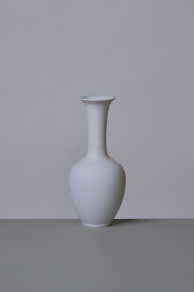 Middle Kingdom Miniature Porcelain Lotus Vase In Lilac Grey