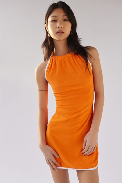어반 아웃피터스 원피스 Urban Outfitters UO Jeanne Terrycloth Halter Mini Dress,Lilac