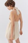 UO Sunshine Linen Halter Mini Dress