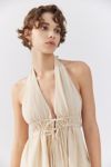 UO Sunshine Linen Halter Mini Dress