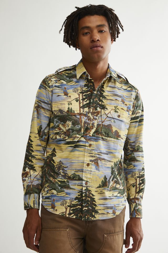 Polo Ralph Lauren Autumnal Print Woven Button-Down Shirt | Urban Outfitters