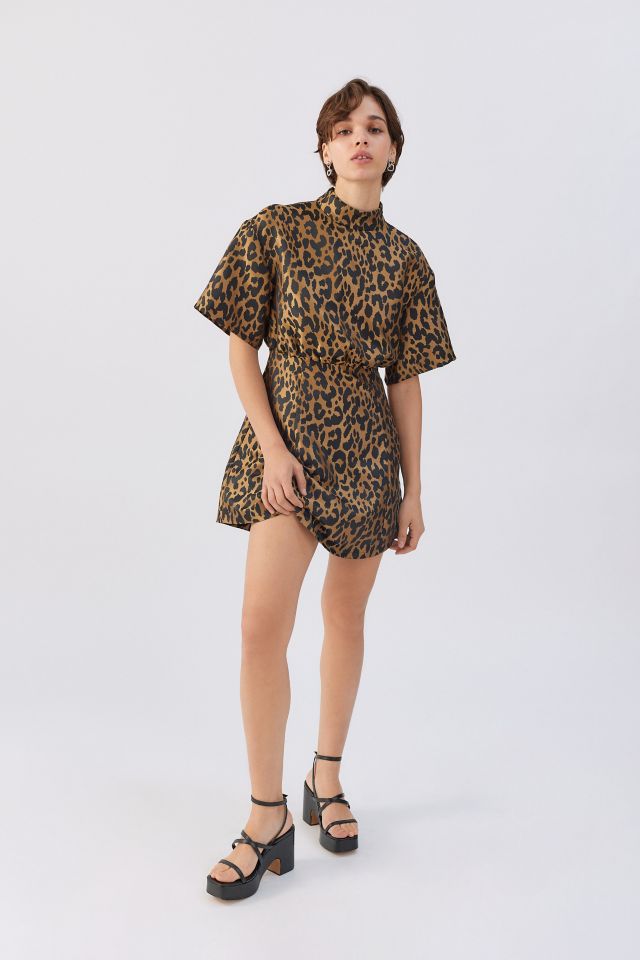 Ghospell Leopard Deck Mini Dress