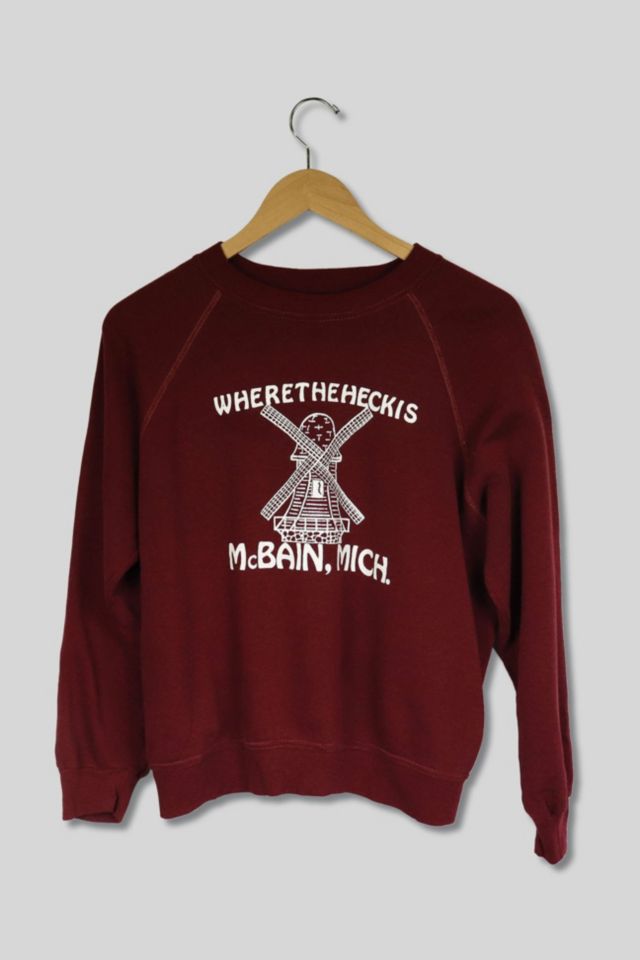 Vintage Where the Heck is McBain, Michigan Crew Neck Sweatshirt | Urban ...