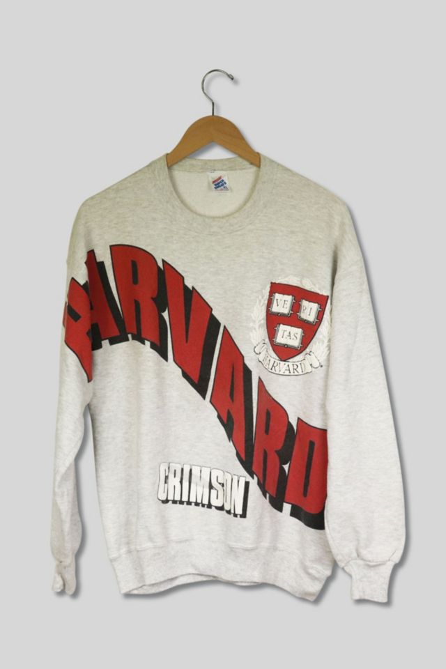 Vintage Big Print Harvard University Crimson Crew Neck Sweatshirt ...