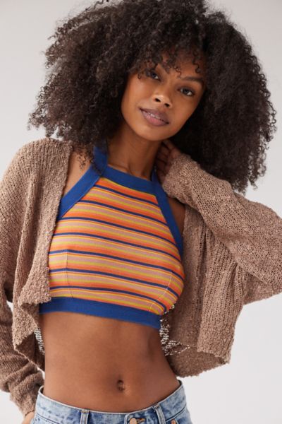 Bdg Dazi Halter Top In Yellow Multi