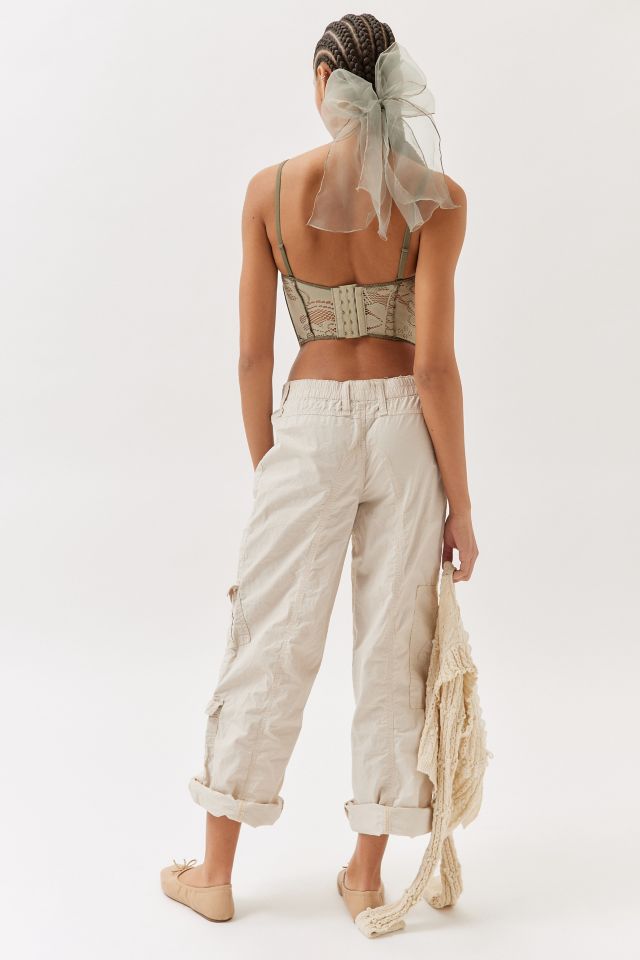 Out From Under Amour Lace Lace-up Corset In Olive At Urban Outfitters in  Brown