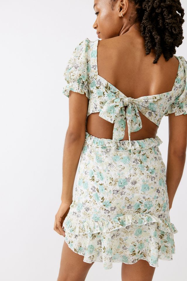 Kiss The Sky Floral Tiered Mini Dress Urban Outfitters