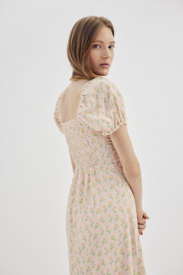 Kiss The Sky Floral Side Slit Midi Dress #4