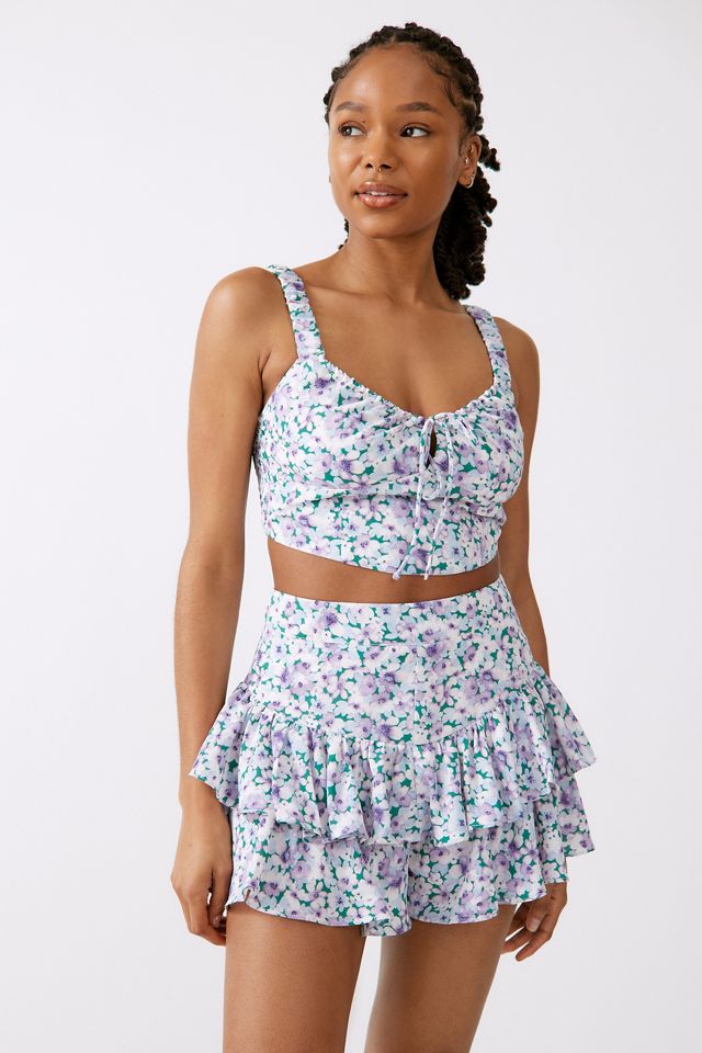 Kiss The Sky Floral Top And Skort Set Urban Outfitters