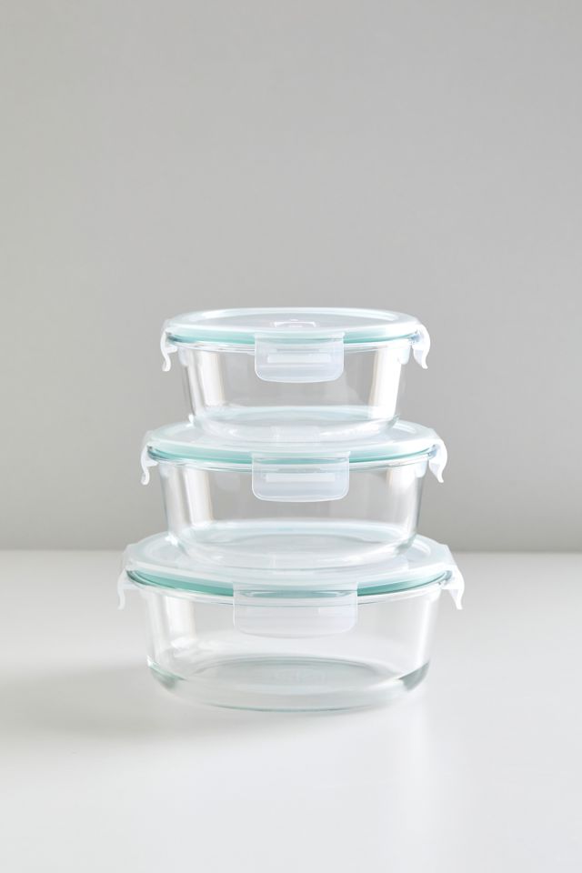 Round Glass Food Storage Container Set Of 3 Urban Outfitters Canada