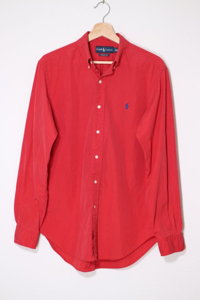 Ralph lauren red store button down shirt