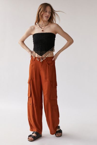 urban outfitters linen cargo pants