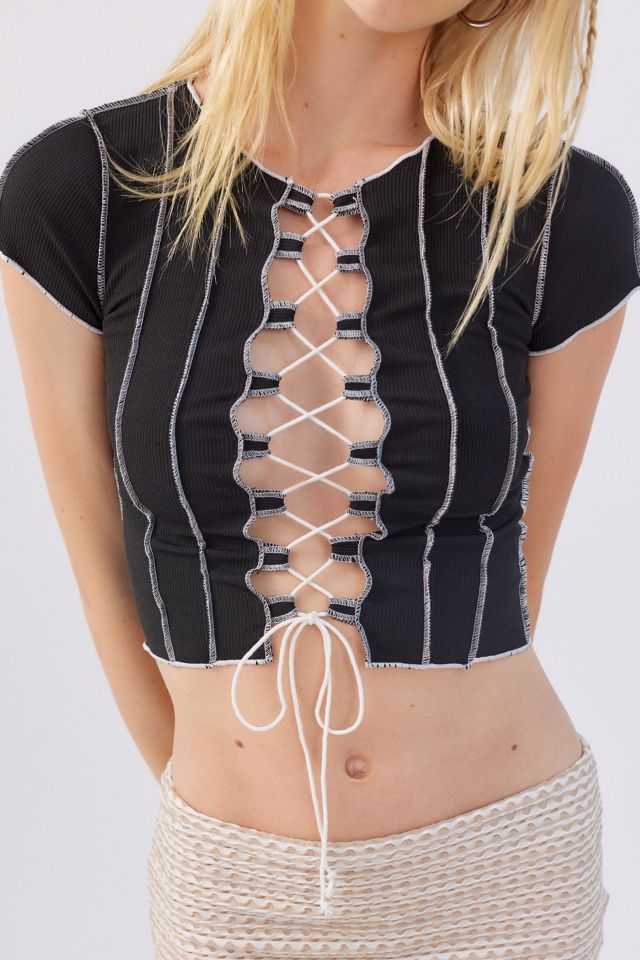 urban outfitters lace up top