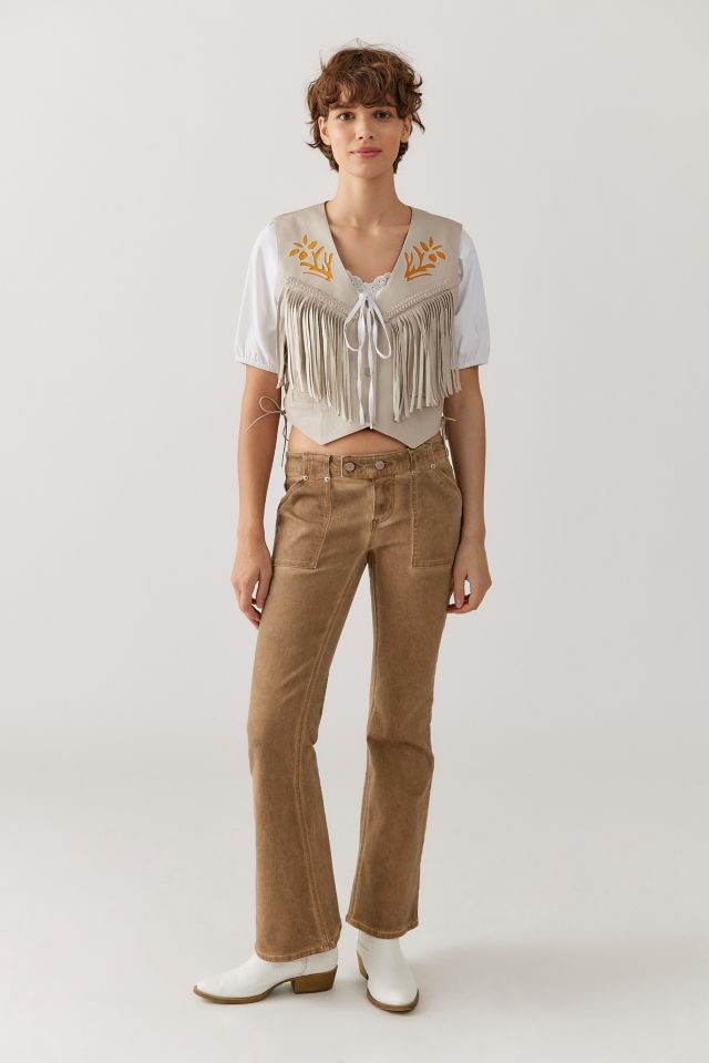UO Mari Faux Leather Fringe Vest #2