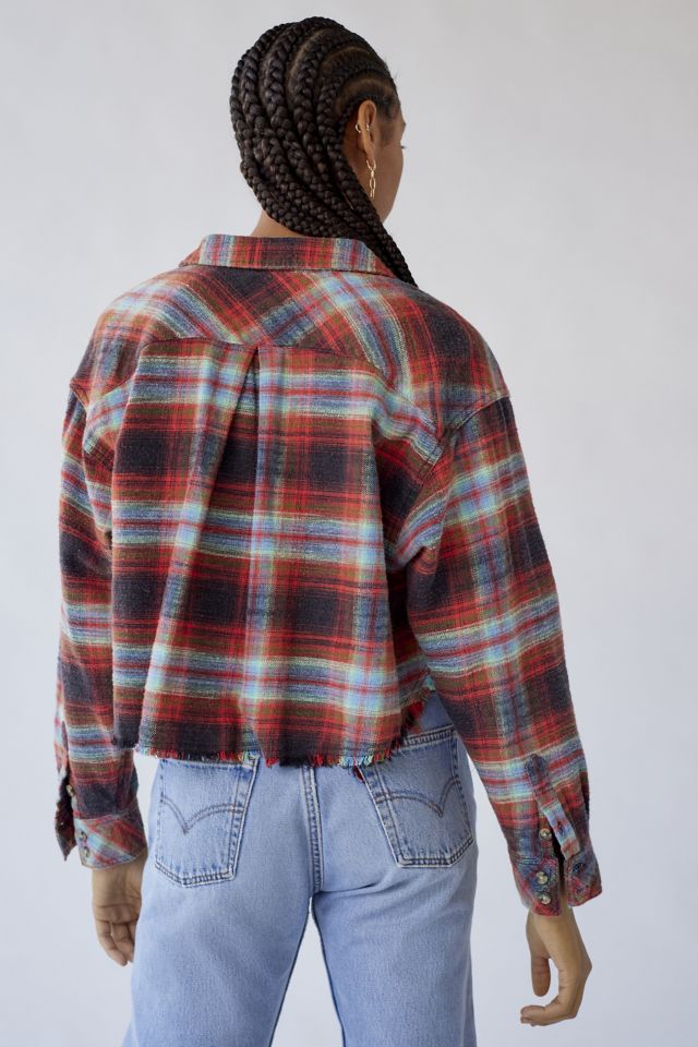 BDG Joey Flannel Cropped Button-Down Shirt #2