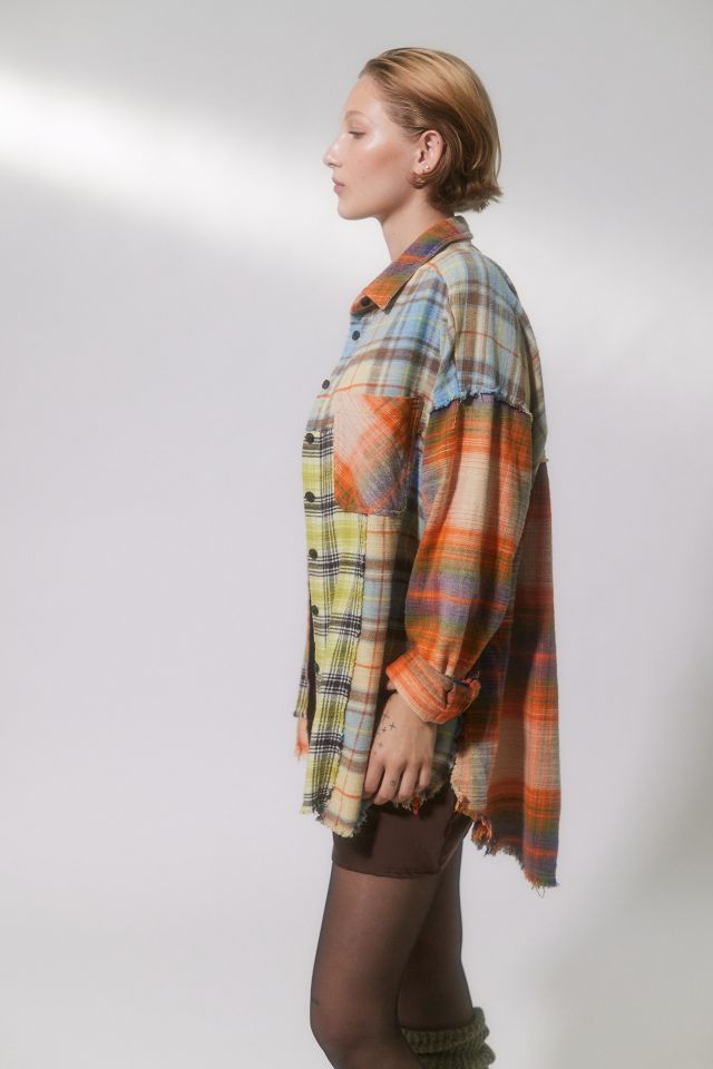 BDG Robbie Spliced Flannel Button-Down Shirt #2