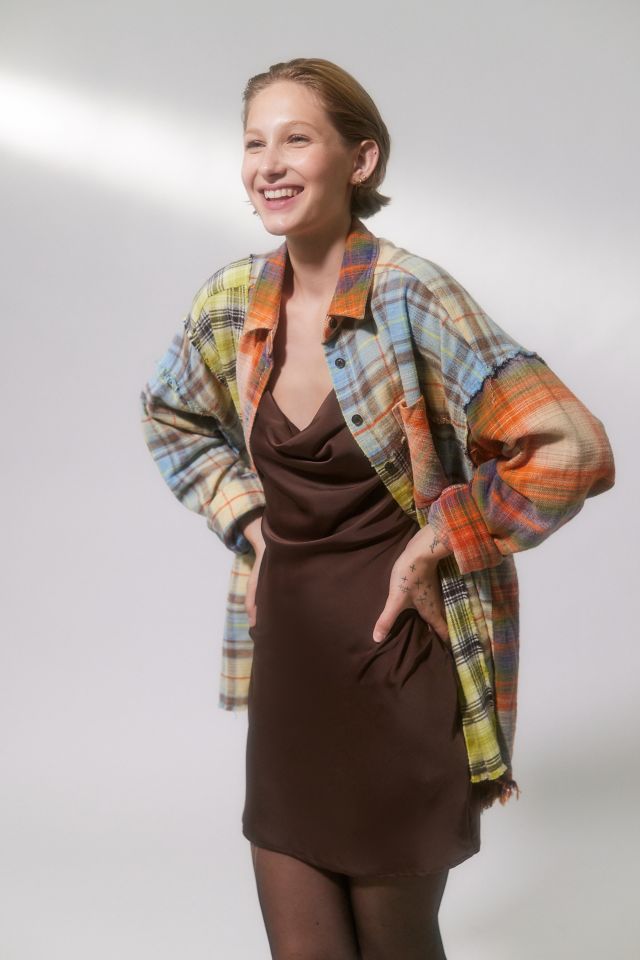 BDG Robbie Spliced Flannel Button-Down Shirt #5
