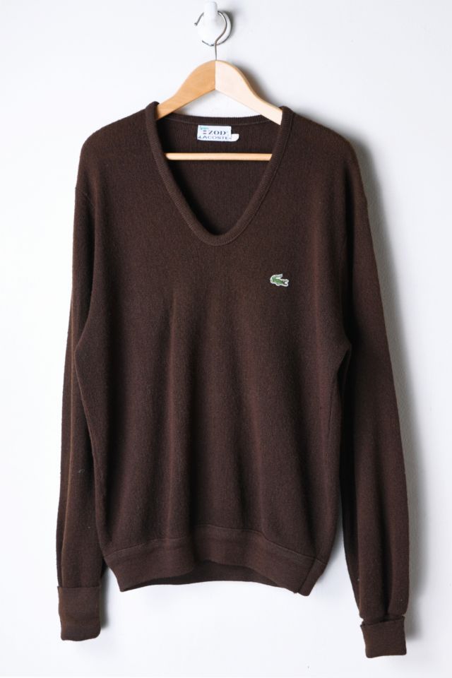 Vintage Izod Lacoste Dark Brown Sweater | Urban Outfitters
